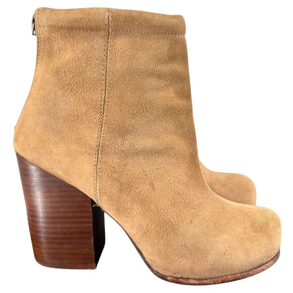 Jeffrey Campbell Rumble Ankle Boots Women's 8 Havana Tan Suede Block Heel Bootie - Picture 7 of 11